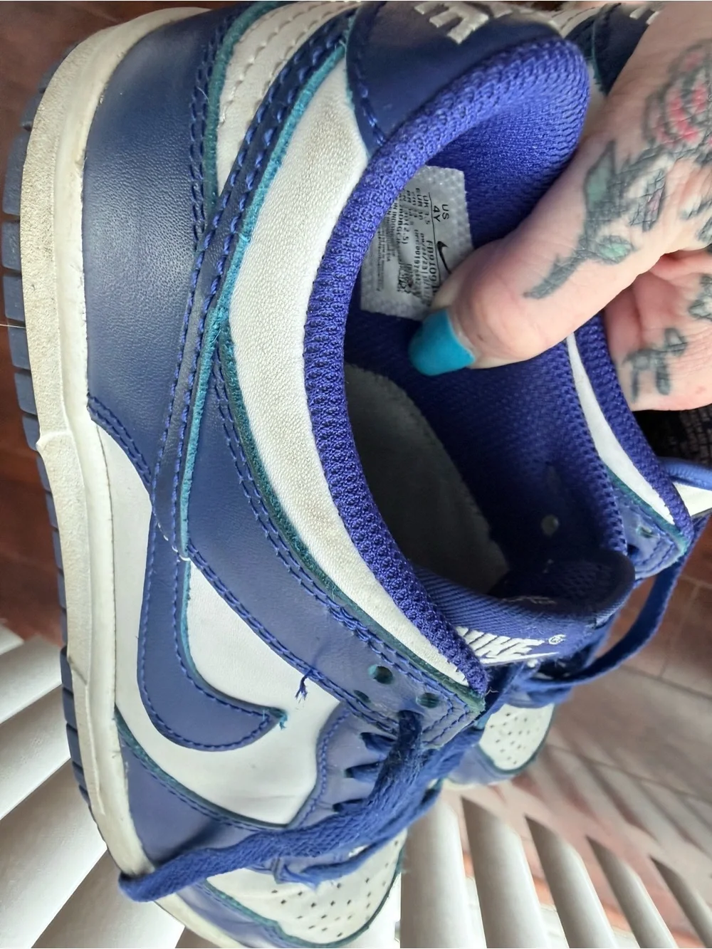 Nike 4Y dunks- Royal blue